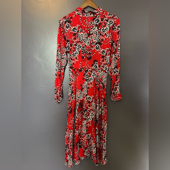 FREE PEOPLE Tough Love Midi Bandana Shirtdress EUC Size 6 - Picture 7 of 8